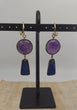 Amethyst and Carved Lapis Hangers